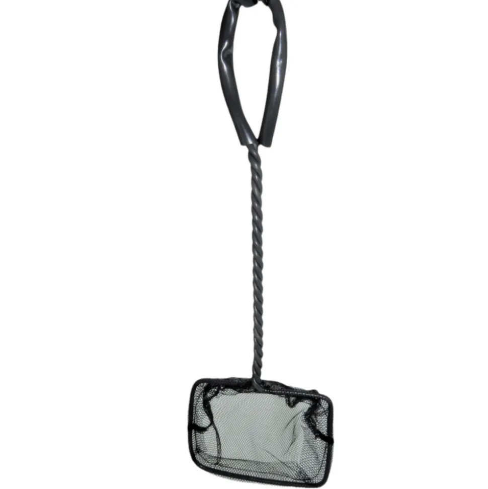 ANIMALLPARADISE - Epuisette filet noir, maille moyenne, 10 cm x 8.5 x 32 cm, aquarium