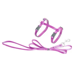 ANIMALLPARADISE - Harnais et laisse de 1,10 mètre couleur rose, pour chat,