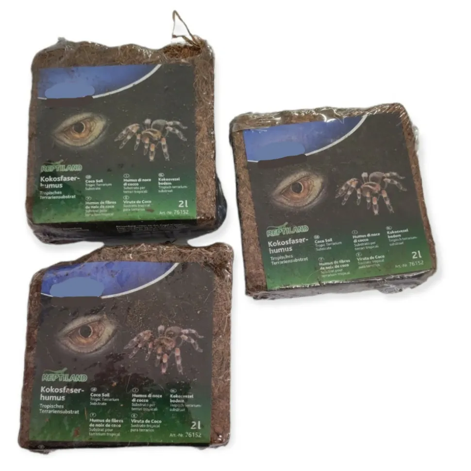 ANIMALLPARADISE - 2 litres x3 de fibres de noix de coco compressé reptiles et amphibiens.