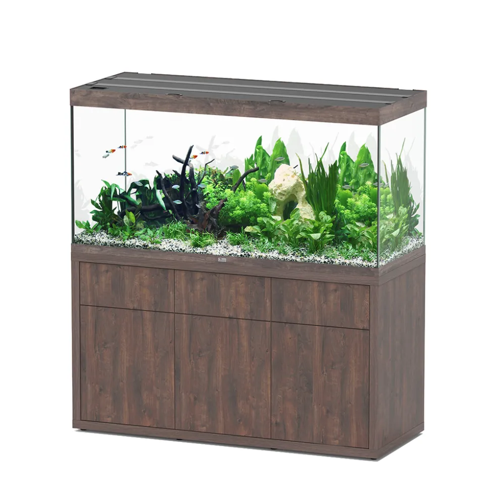 AQUATLANTIS - Meuble avec aquarium Sublime en bois chêne brun - 148,5x58,8x83 cm