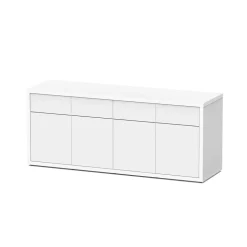 AQUATLANTIS - Meuble d'aquarium avec 4 portes Sublime Blanc L.200xP.60xH.83cm
