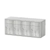 AQUATLANTIS - Meuble d'aquarium avec 4 portes Sublime Chêne Blanc L.200xP.70xH.83cm