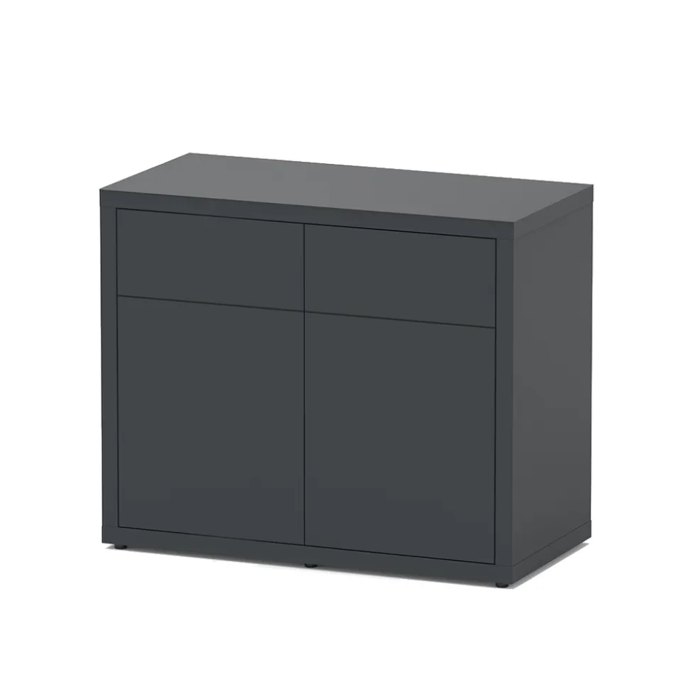 AQUATLANTIS - Meuble d'aquarium avec 2 portes Sublime 100 Gris L.100xP.50xH.83cm