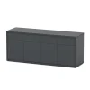 AQUATLANTIS - Meuble d'aquarium avec 4 portes Sublime Gris L.200xP.60xH.83cm