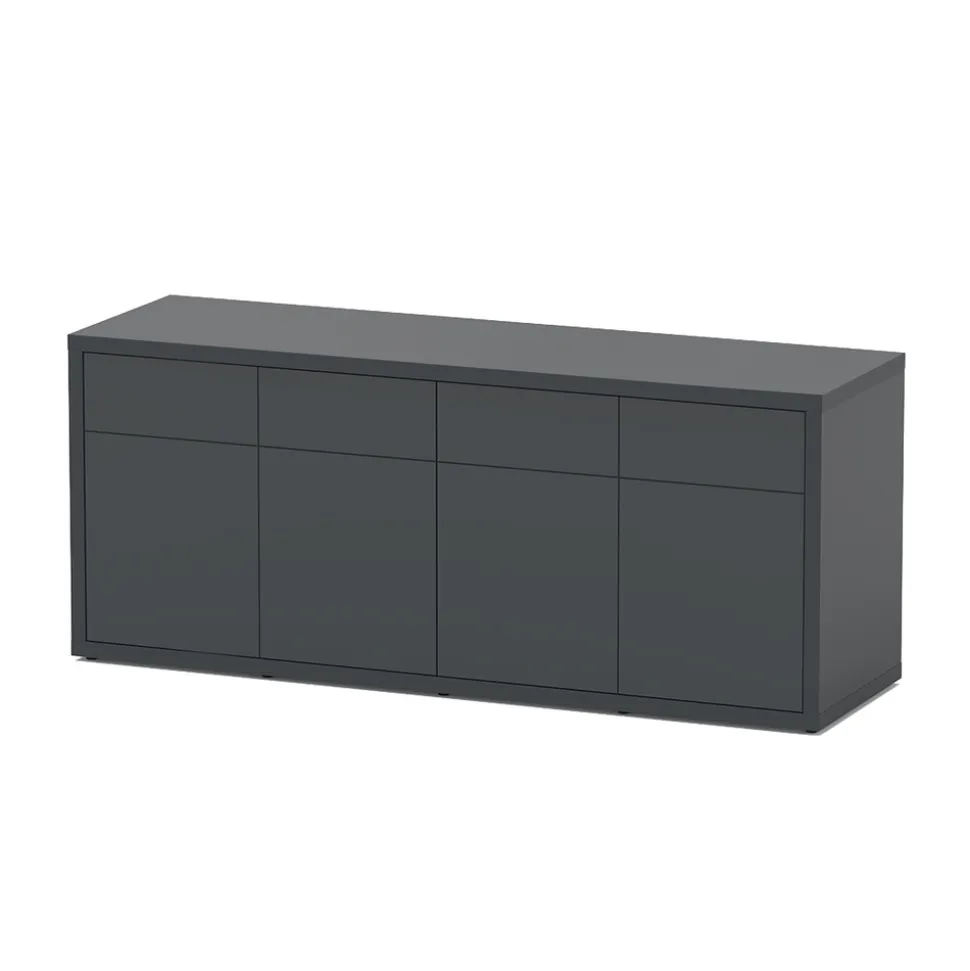 AQUATLANTIS - Meuble d'aquarium avec 4 portes Sublime Gris L.200xP.60xH.83cm
