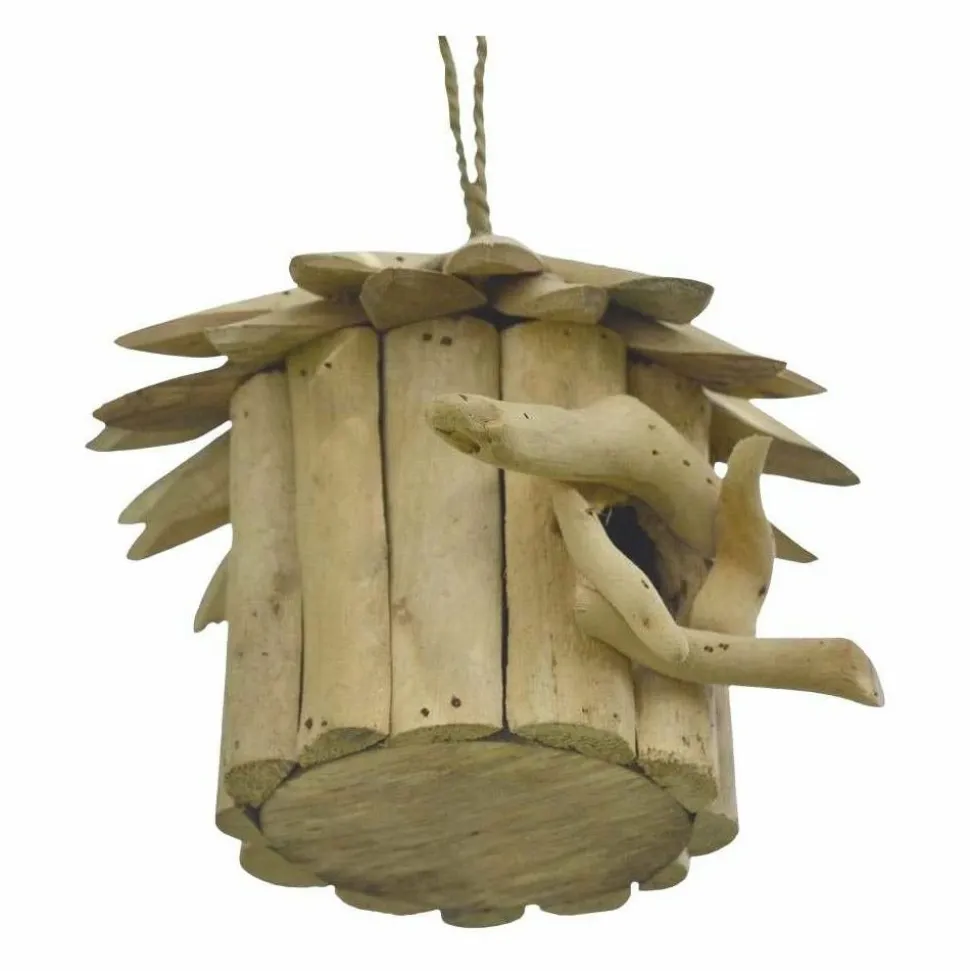 ARTXLIGHT - Nichoir rond en bois d'albésia 20 x 18 cm