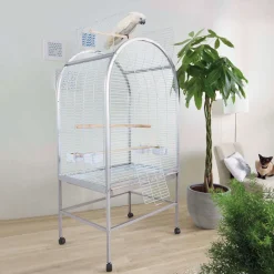 Cage 7ème ciel pour oiseaux : Chocolat L78xl60xh157 cm