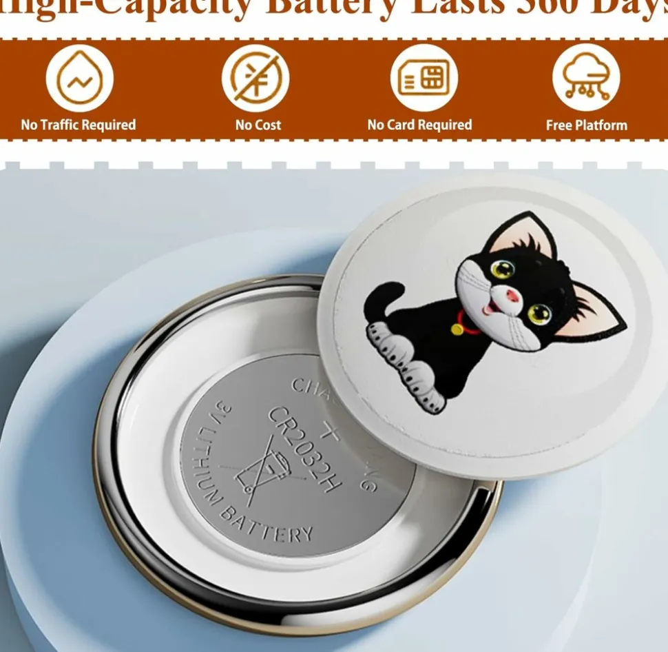 Collier gps bluetooth étanche, intelligent et anti - perte à longue distance pour chats et chiens