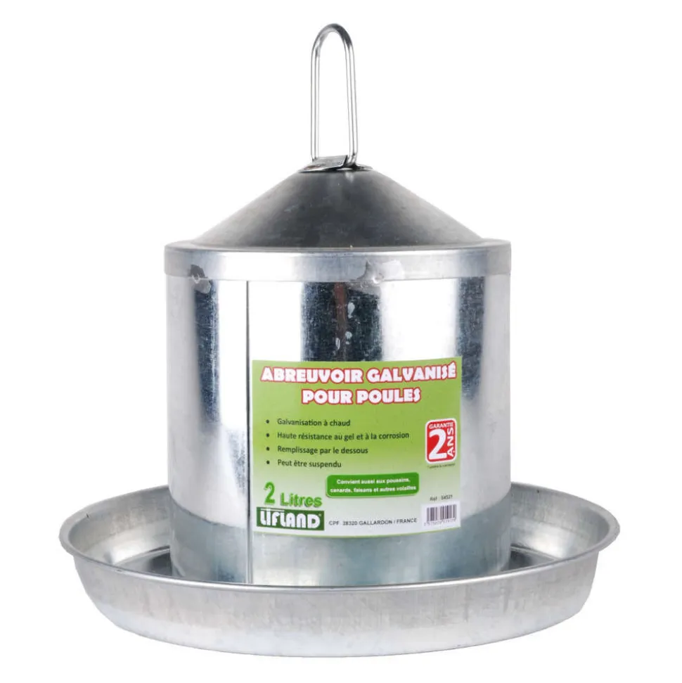 COMPAGNIE DES PET FOOD - Abreuvoir galvanisé pour volailles : 2 litres