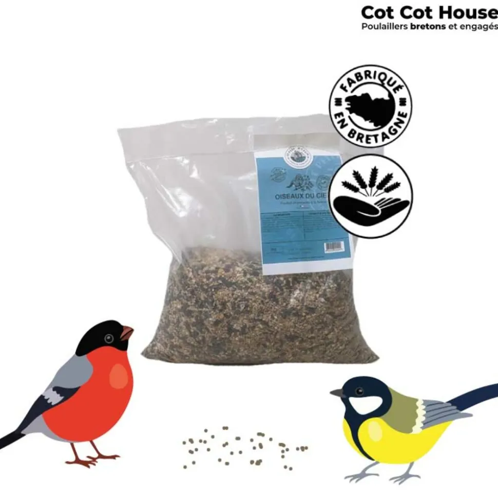 COT COT HOUSE - Graines pour oiseaux sans ogm origine bretagne 5kg