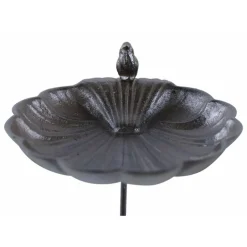 DÉCORATION D'AUTREFOIS - Abreuvoir oiseau sur pied fonte fonte marron - décoration d'autrefois
