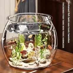 DOWNYPAWS - Aquarium en plastique transparent: petit aquarium pour bureau micro paysage et aménagement paysager écologique pour tortues