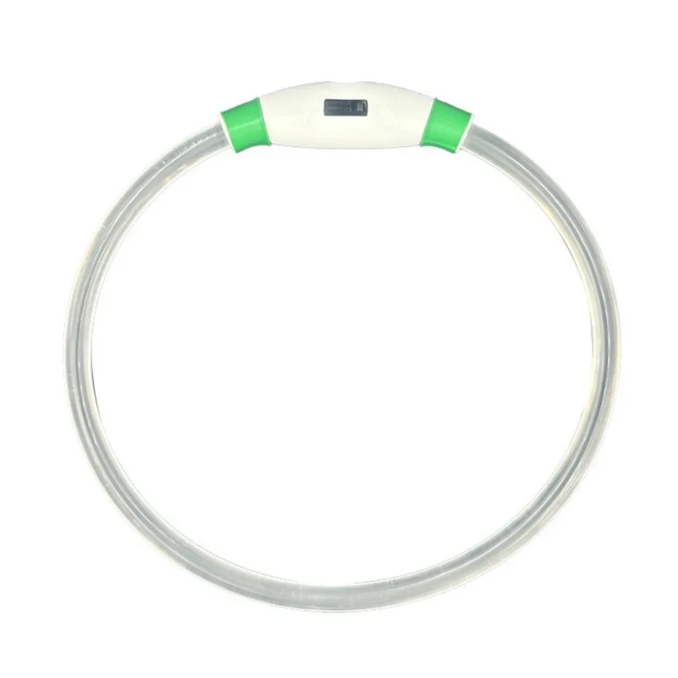 DOWNYPAWS - Collier lumineux rechargeable pour chien vert taille m : circonférence 50 cm