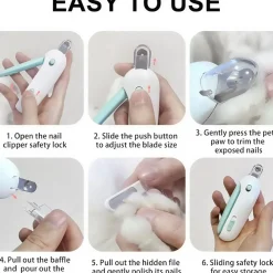 DOWNYPAWS - Coupe-griffes professionnel pour animaux - trou réglable pour chats et chiens, soins pour jeunes animaux