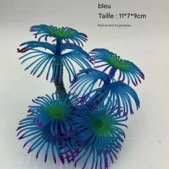 DOWNYPAWS - Décoration en corail doux simulé en silicone écologique pour aquarium bleu
