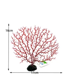 DOWNYPAWS - Décoration en corail et micro-plantes pour aquarium rouge