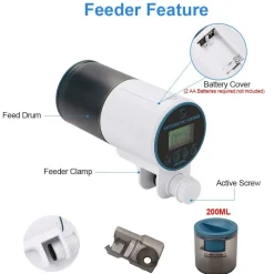 DOWNYPAWS - Distributeur automatique de nourriture pour poissons de précision intelligente pour aquarium, petite alimentation