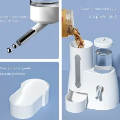 DOWNYPAWS - Distributeur d'eau - automatique sans goutte avec matériaux sûrs pour petits animaux