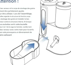 DOWNYPAWS - Distributeur d'eau - automatique sans goutte avec matériaux sûrs pour petits animaux