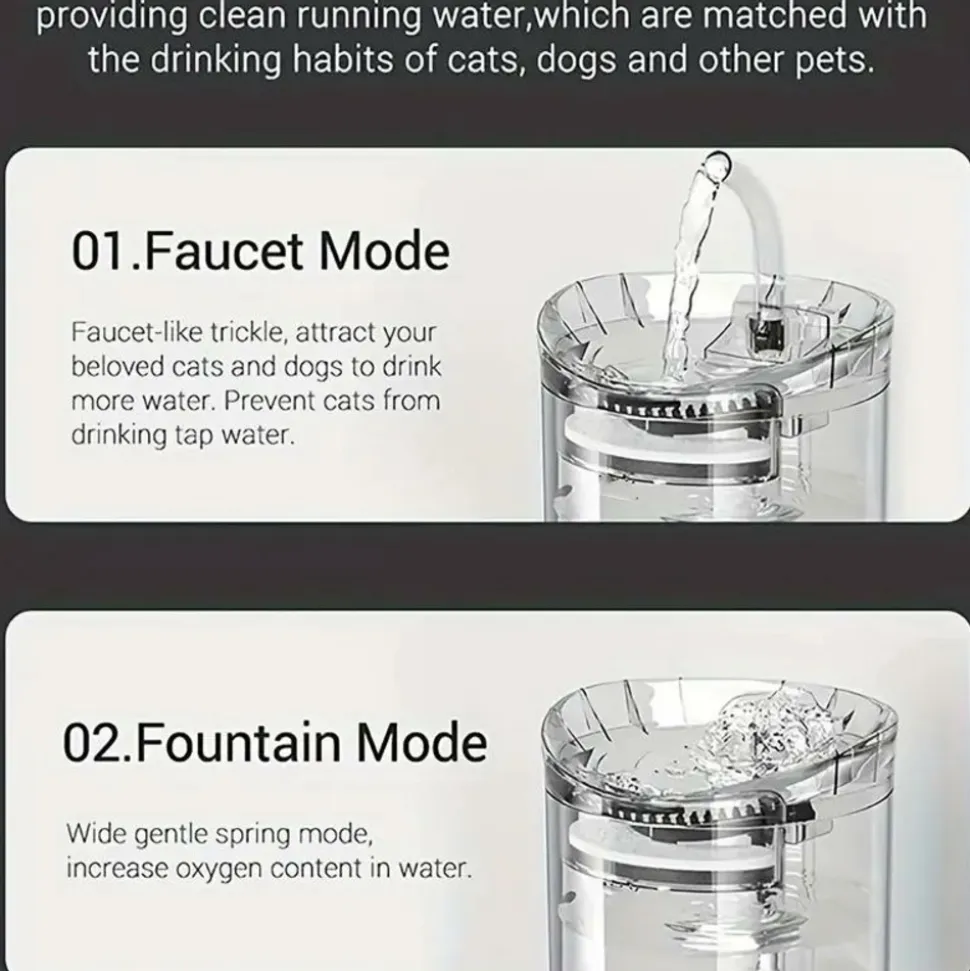 DOWNYPAWS - Distributeur D'eau De 60,87 Oz Avec Robinet Pour Chat