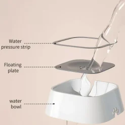 DOWNYPAWS - Fontaine à eau flottante anti-éclaboussures pour chien de compagnie