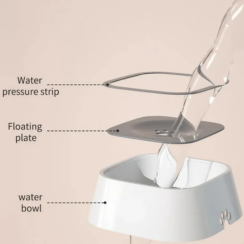 DOWNYPAWS - Fontaine à eau flottante anti-éclaboussures pour chien de compagnie