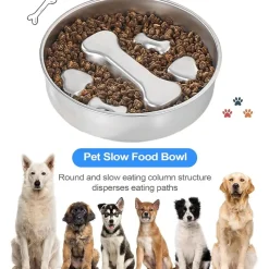 DOWNYPAWS - Gamelle anti-glouton pour chien - inox antidérapant