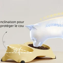 DOWNYPAWS - Gamelle surélevée double bol pour chat