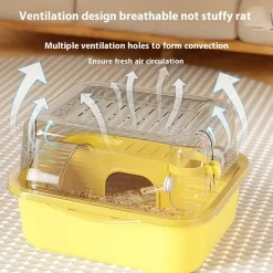 DOWNYPAWS - Grande cage à hamster en acrylique - pour ours doré, fournitures de luxe pour animaux de compagnie