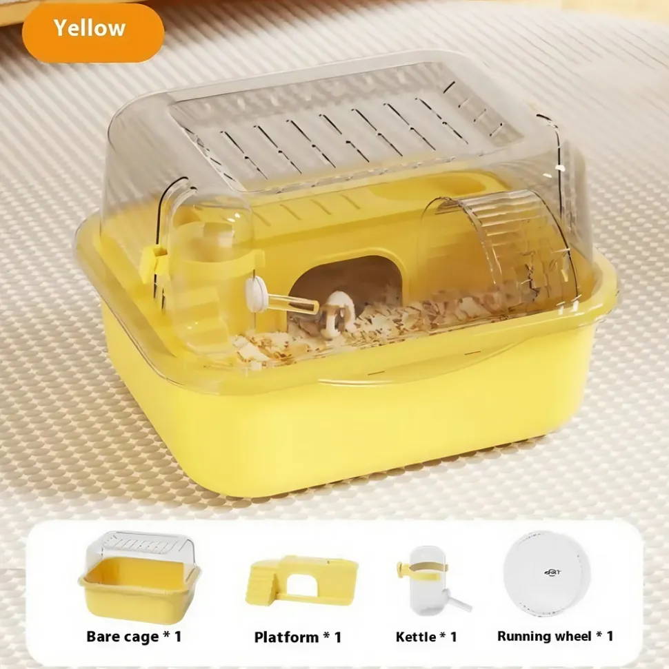 DOWNYPAWS - Grande cage à hamster en acrylique - pour ours doré, fournitures de luxe pour animaux de compagnie