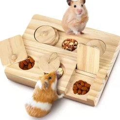 DOWNYPAWS - Jouet de recherche de nourriture - en bois pour cochons d'inde et hamsters