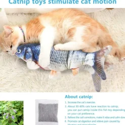 DOWNYPAWS - Jouets interactifs pour chats-jouet électrique en forme de poisson