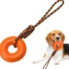 DOWNYPAWS - Jouets à mâcher pour chien jouet couineur avec corde pour chiot, dentition, soulagement de l'ennui, stimulation mentale