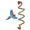 DOWNYPAWS - Jouets pour oiseaux-jouet à corde pour oiseaux 100cm-forme réglable avec cloche