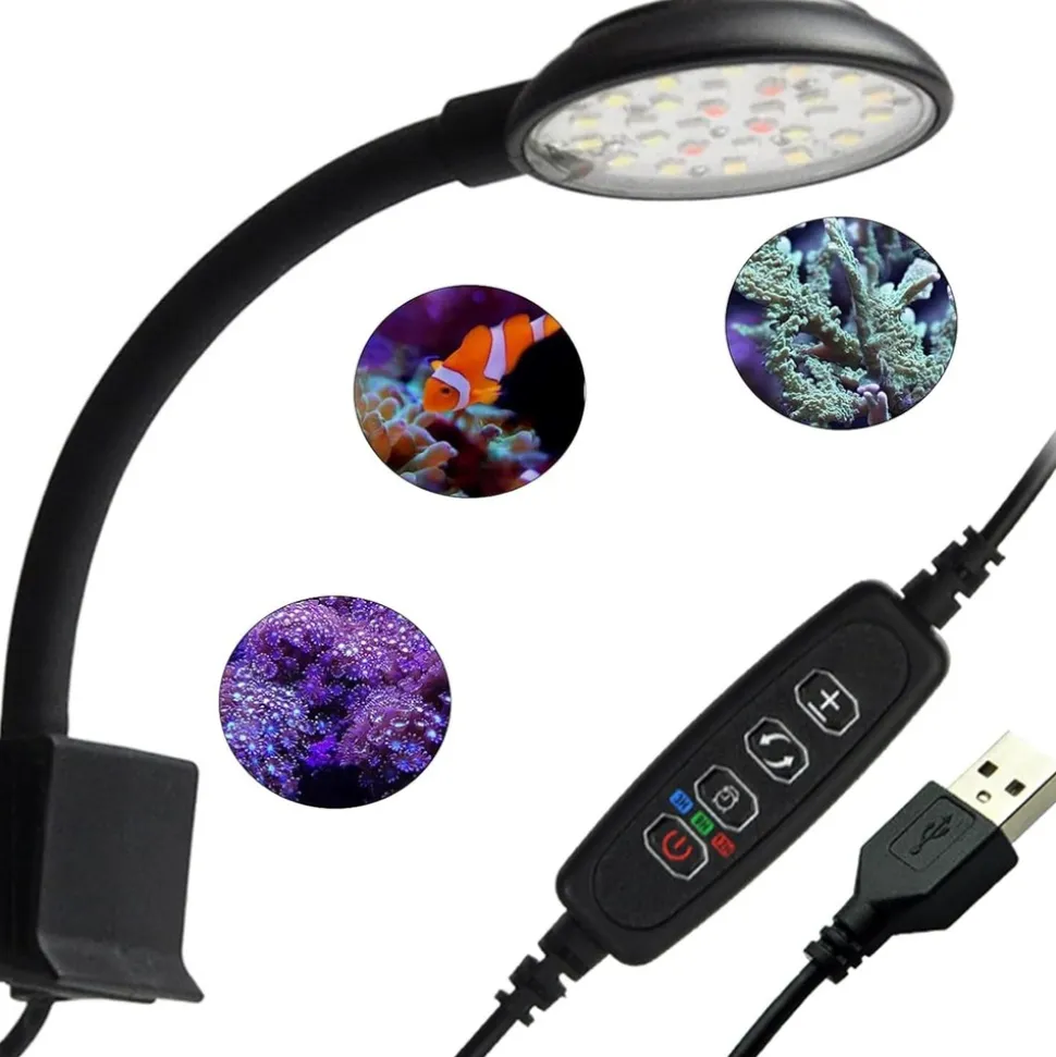 DOWNYPAWS - Lampe d'aquarium led 7w blanc/bleue