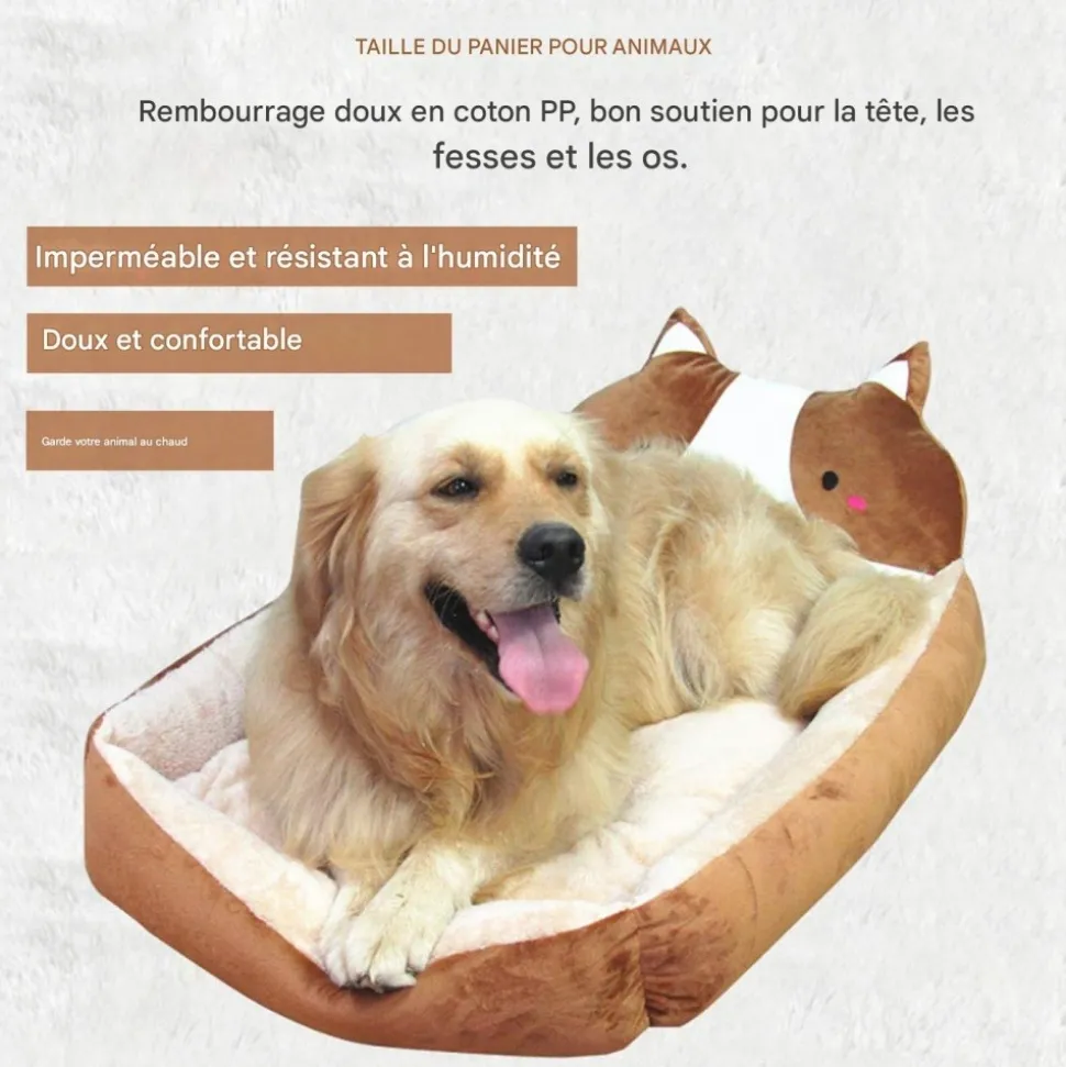DOWNYPAWS - Lit pour chien brun
