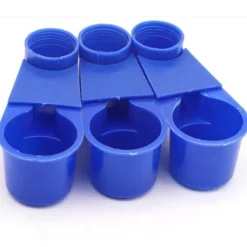 DOWNYPAWS - Lot de 12 abreuvoirs en plastique bleus pour oiseaux
