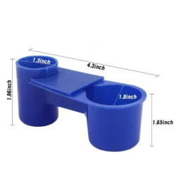 DOWNYPAWS - Lot de 12 abreuvoirs en plastique bleus pour oiseaux