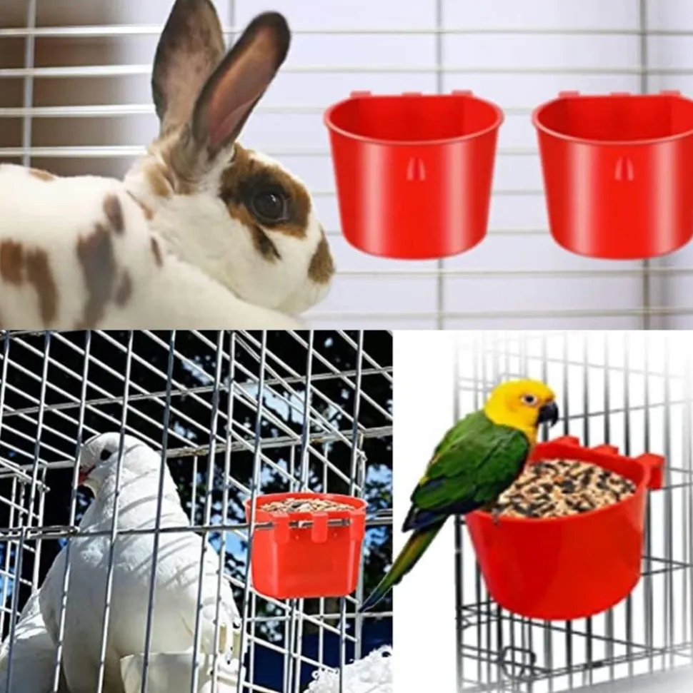 DOWNYPAWS - Lot de 20 bols d'alimentation et abreuvoirs pour cage d'oiseaux