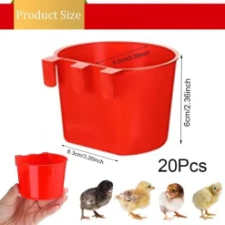 DOWNYPAWS - Lot de 20 bols d'alimentation et abreuvoirs pour cage d'oiseaux