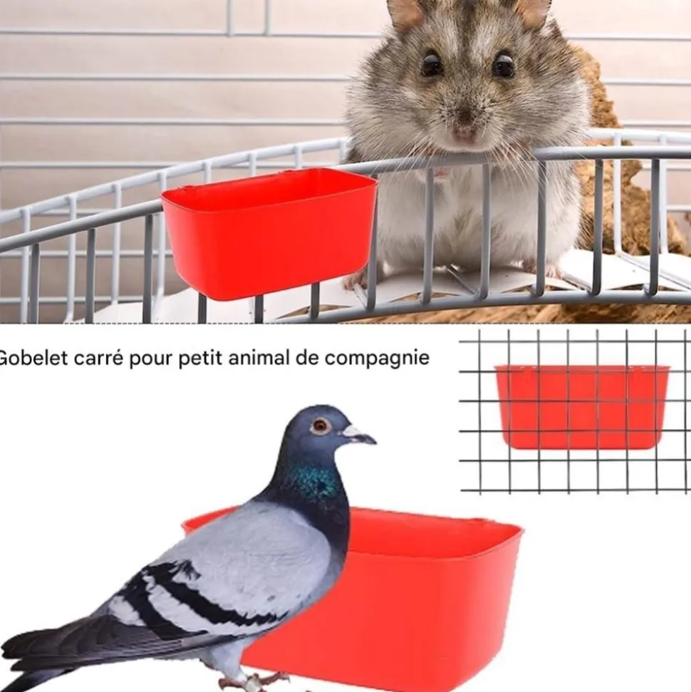 DOWNYPAWS - Lot de 10 bols d'alimentation et abreuvoirs pour cage d'oiseaux