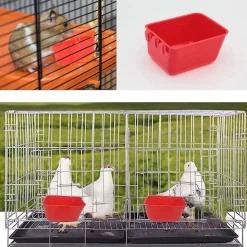 DOWNYPAWS - Lot de 10 bols d'alimentation et abreuvoirs pour cage d'oiseaux