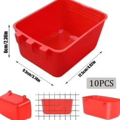 DOWNYPAWS - Lot de 10 bols d'alimentation et abreuvoirs pour cage d'oiseaux