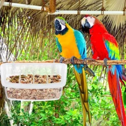 DOWNYPAWS - Lot de 2 mangeoires suspendues en plastique pour oiseaux