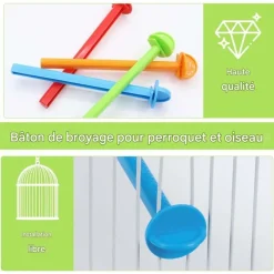 DOWNYPAWS - Lot de 8 perchoirs universels en plastique pour oiseaux