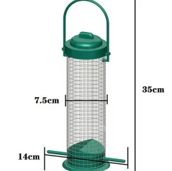 DOWNYPAWS - Mangeoire à oiseaux suspendue en fer forgé vert pour extérieur