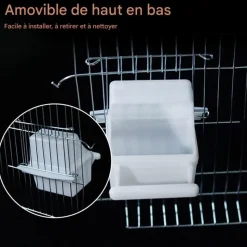 DOWNYPAWS - Mangeoires suspendues pour cage d'oiseaux - lot de 2