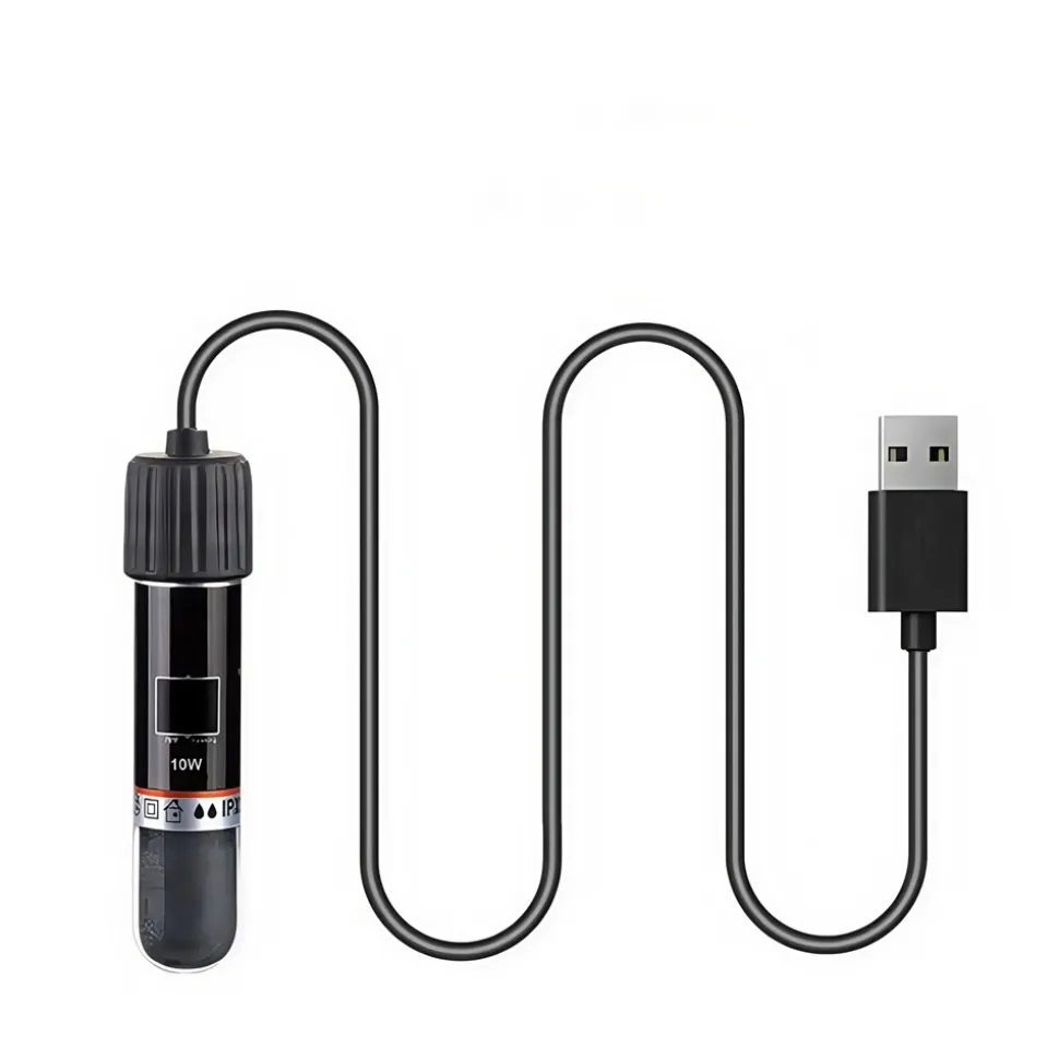 DOWNYPAWS - Mini tige chauffante pour aquarium - 28c auto - écoénergétique, micro usb thermostat