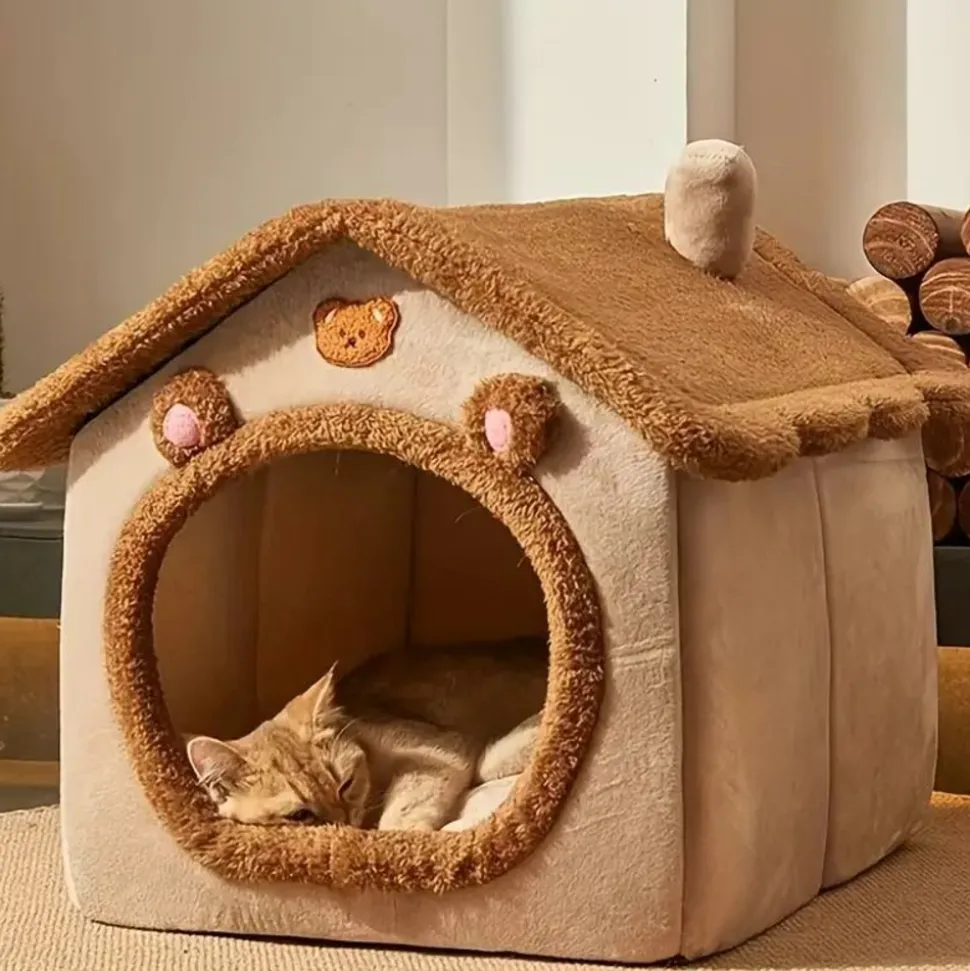 DOWNYPAWS - Niche Amovible Et Lavable Pour Animaux De Compagnie, Adaptée Aux Chats