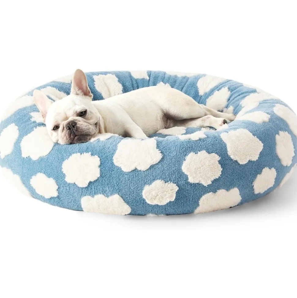 DOWNYPAWS - Panier rond pour chien et chat - avec housse lavable, moelleux et antidérapant